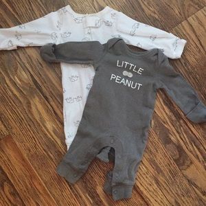 Set of 2 “little peanut” bodysuits by Carter’s